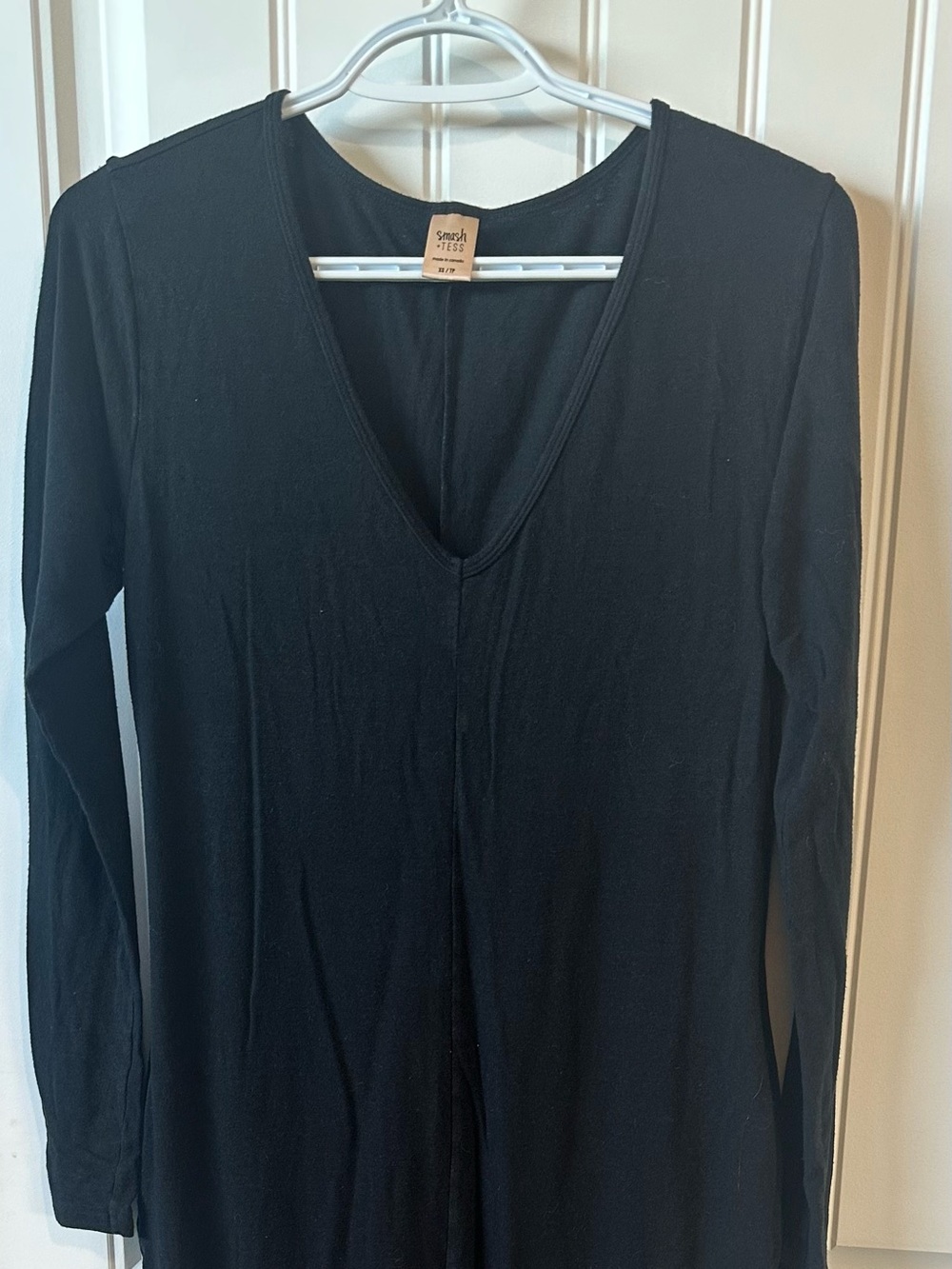 Smash + Tess Black V-Neck Long-Sleeve Jumpsuit